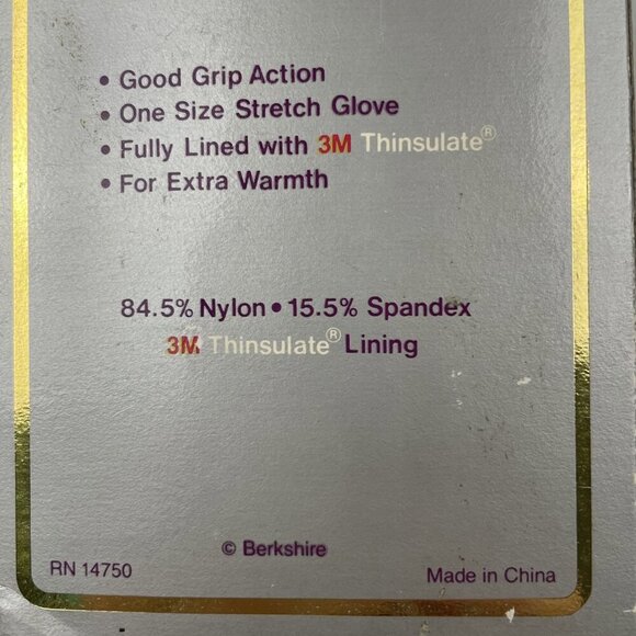 Berkshire Energizer Ladies Driving Gloves Fully Lined Thinsulate Stretch OS - Picture 6 of 7